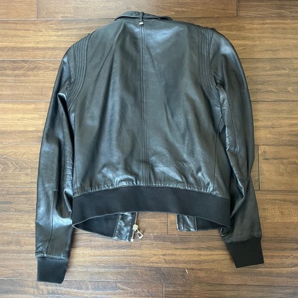 Rudsak Short Leather Boomer Jacket Black Small - Picture 2 of 7